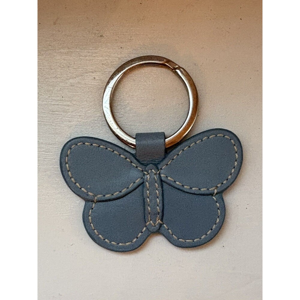 Coach Y2K leather blue butterfly Bag Charm collectible keychain